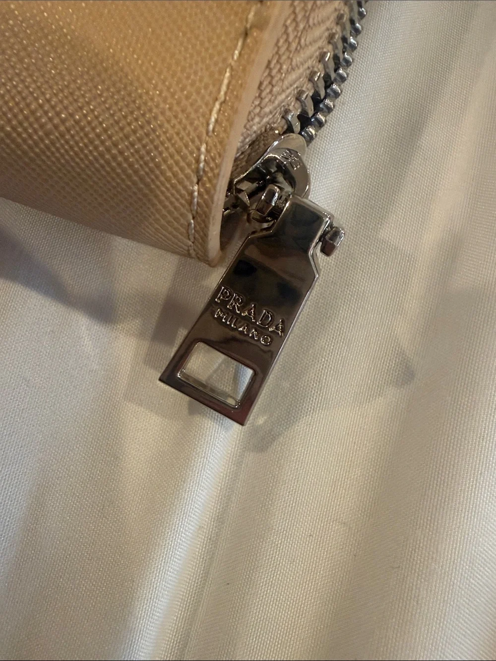 Beige Zip Card Case Wallet - card holder key chain